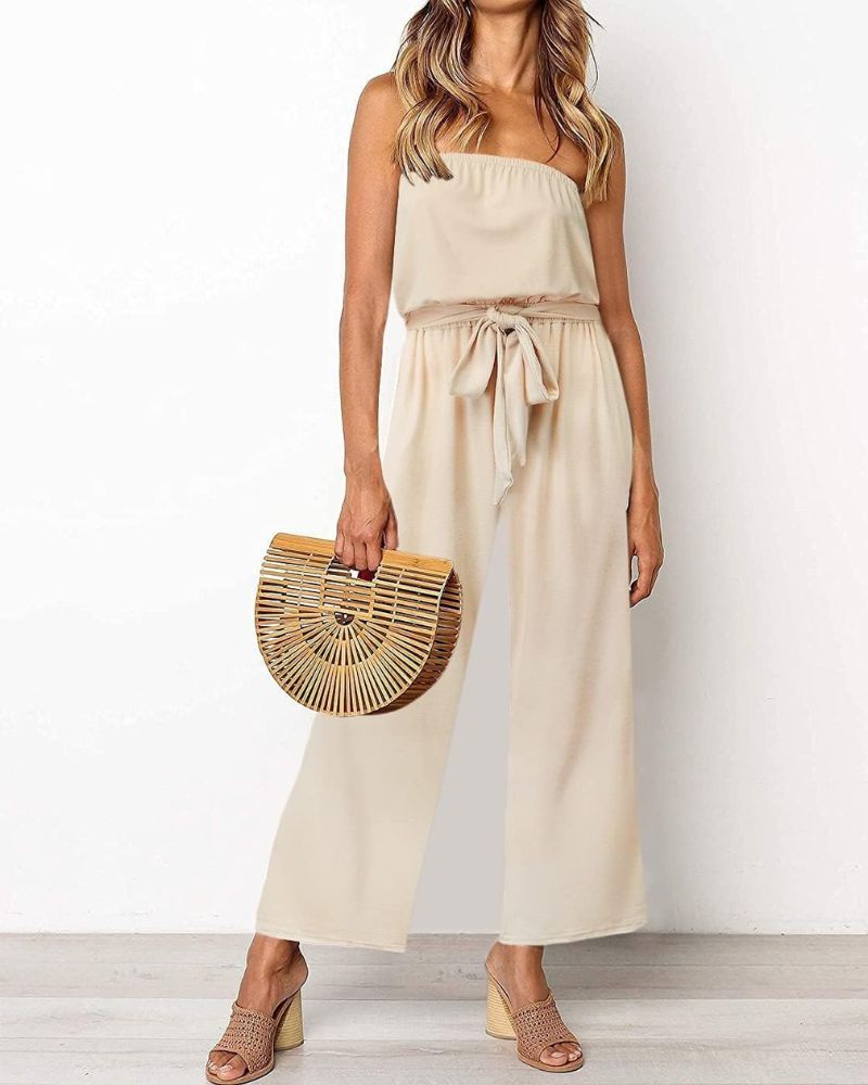 ZESICA - CASUAL OFF SHOULDER JUMPSUIT